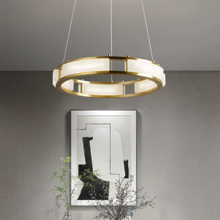 Round Qatar Modern Alabaster Chandelier