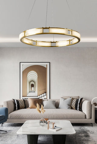 Round Qatar Modern Alabaster Chandelier