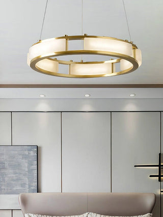 Round Qatar Modern Alabaster Chandelier