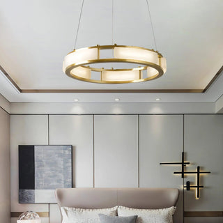 Round Qatar Modern Alabaster Chandelier