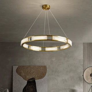 Round Qatar Modern Alabaster Chandelier