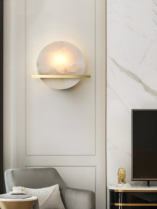 Round Savion Alabaster Wall Lamp