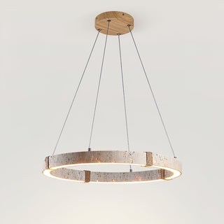 Round Travertine Dainolite Chandelier