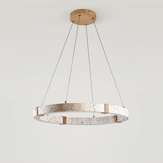 Round Travertine Dainolite Chandelier
