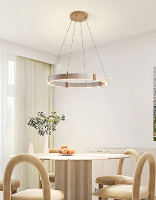 Round Travertine Dainolite Chandelier