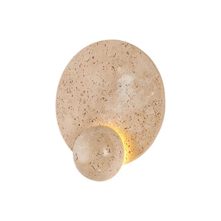 Round Travertine Disc Wall Lamp