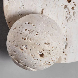 Round Travertine Disc Wall Lamp