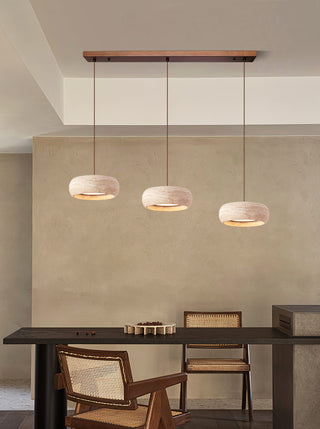 Round Travertine Drum Pendant Lamp