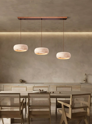 Round Travertine Drum Pendant Lamp
