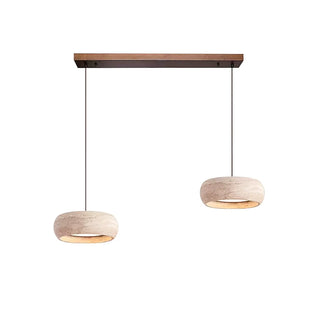 Round Travertine Drum Pendant Lamp