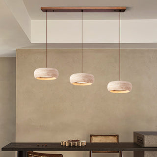 Round Travertine Drum Pendant Lamp