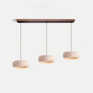 Round Travertine Drum Pendant Lamp