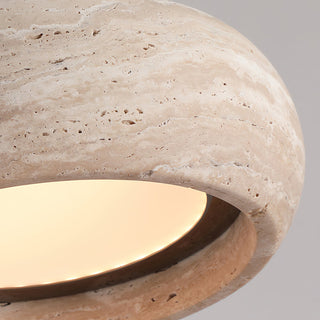Round Travertine Drum Pendant Lamp