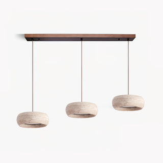 Round Travertine Drum Pendant Lamp