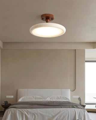 Round Travertine Kelva Ceiling Light