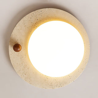 Round Travertine Luno Arte Ceiling Light