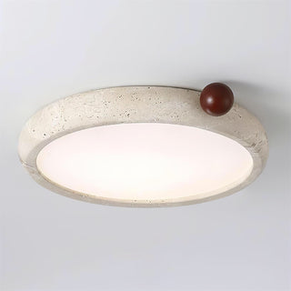 Round Travertine Metra Ceiling Light
