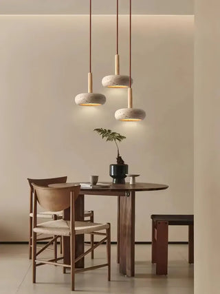 Round Travertine Pendant Light