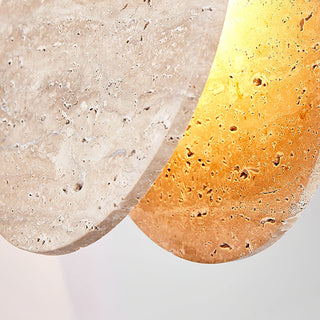 Round Travertine Solstice Stone Pendant Light