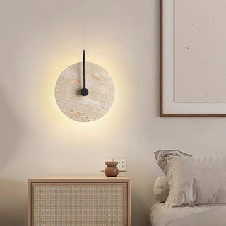 Round Travertine Wall Lamp