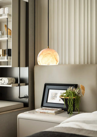 Semicircular Alabaster Pendant Light