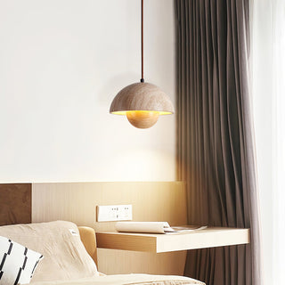 Semicircular Bud Travertine Pendant Lamp