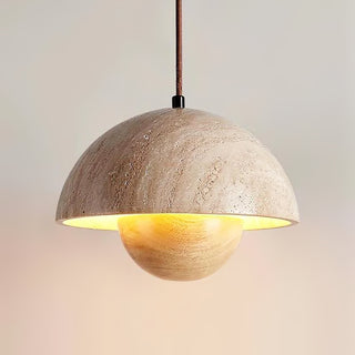 Semicircular Bud Travertine Pendant Lamp