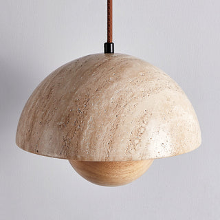 Semicircular Bud Travertine Pendant Lamp