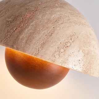 Semicircular Bud Travertine Pendant Lamp