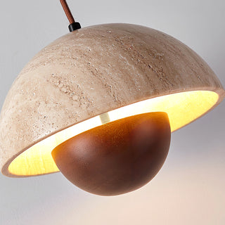 Semicircular Bud Travertine Pendant Lamp
