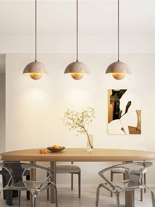 Semicircular Bud Travertine Pendant Lamp
