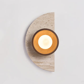 Semicircular Travertine Wall Light