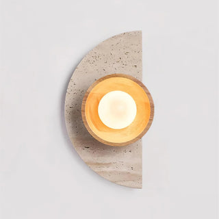 Semicircular Travertine Wall Light