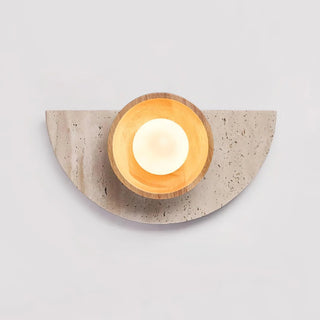 Semicircular Travertine Wall Light