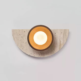Semicircular Travertine Wall Light