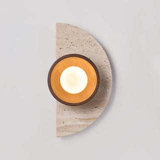 Semicircular Travertine Wall Light