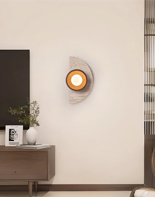 Semicircular Travertine Wall Light