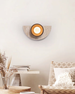 Semicircular Travertine Wall Light