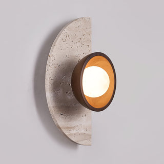 Semicircular Travertine Wall Light