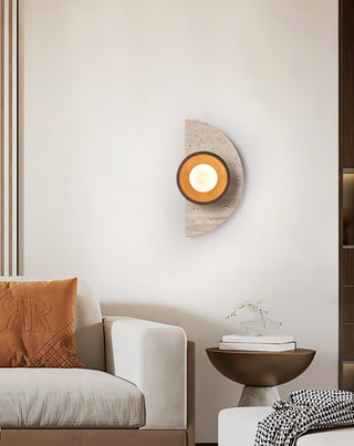 Semicircular Travertine Wall Light