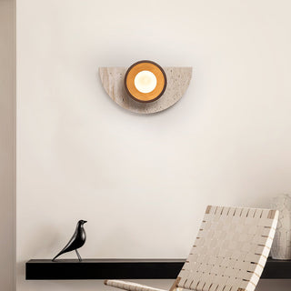 Semicircular Travertine Wall Light
