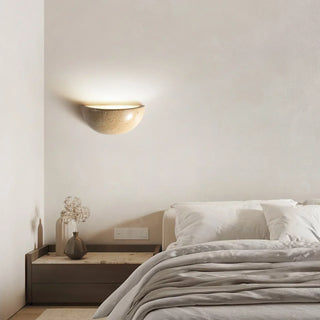 Semicircular Twilight Travertine Wall Lamp