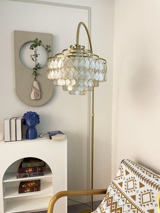 Shell Teardrops Arc Floor Lamp