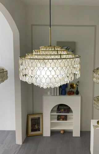 Teardrops Tiered Shell Pendant Light