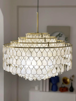 Teardrops Tiered Shell Pendant Light