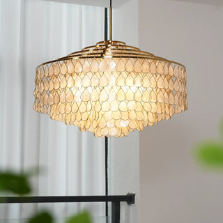 Teardrops Tiered Shell Pendant Light