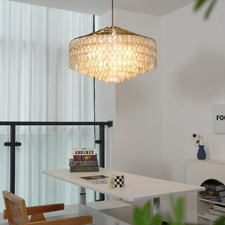 Teardrops Tiered Shell Pendant Light