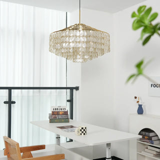 Teardrops Tiered Shell Pendant Light