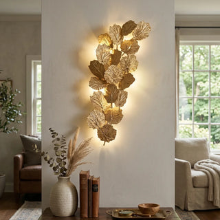 Forest Canopy Brass Leaf Wall Sconce