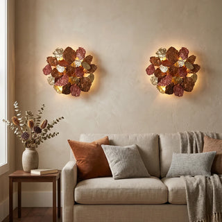 Forest Canopy Brass Leaf Wall Sconce